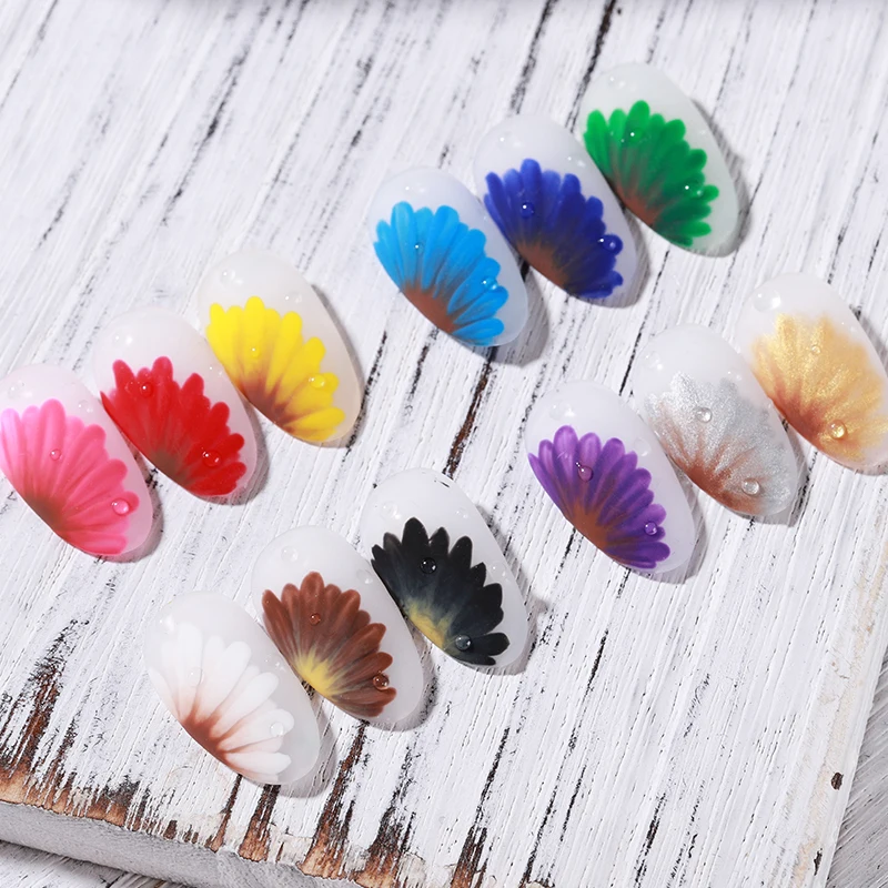 Vendeeni 12 Color Gel Paint  Nail Gel Set Soak Off Nail Art LED 12 colors  Pure Painting gel nail polish