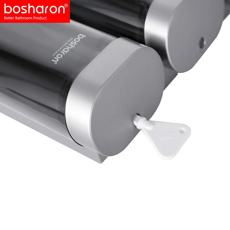 High Quality Abs Plastic Refillable Wall Mount Liquid Soap Dispenser 3 shower chamber Hotel Manual Sink shampoo Dispenser soap