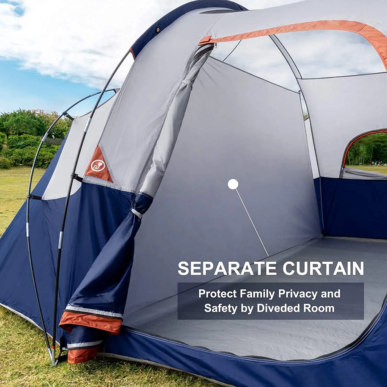 Outdoor camping tent 10 people outdoor camping tent Double layer thickening rainproof large family outing travel shed