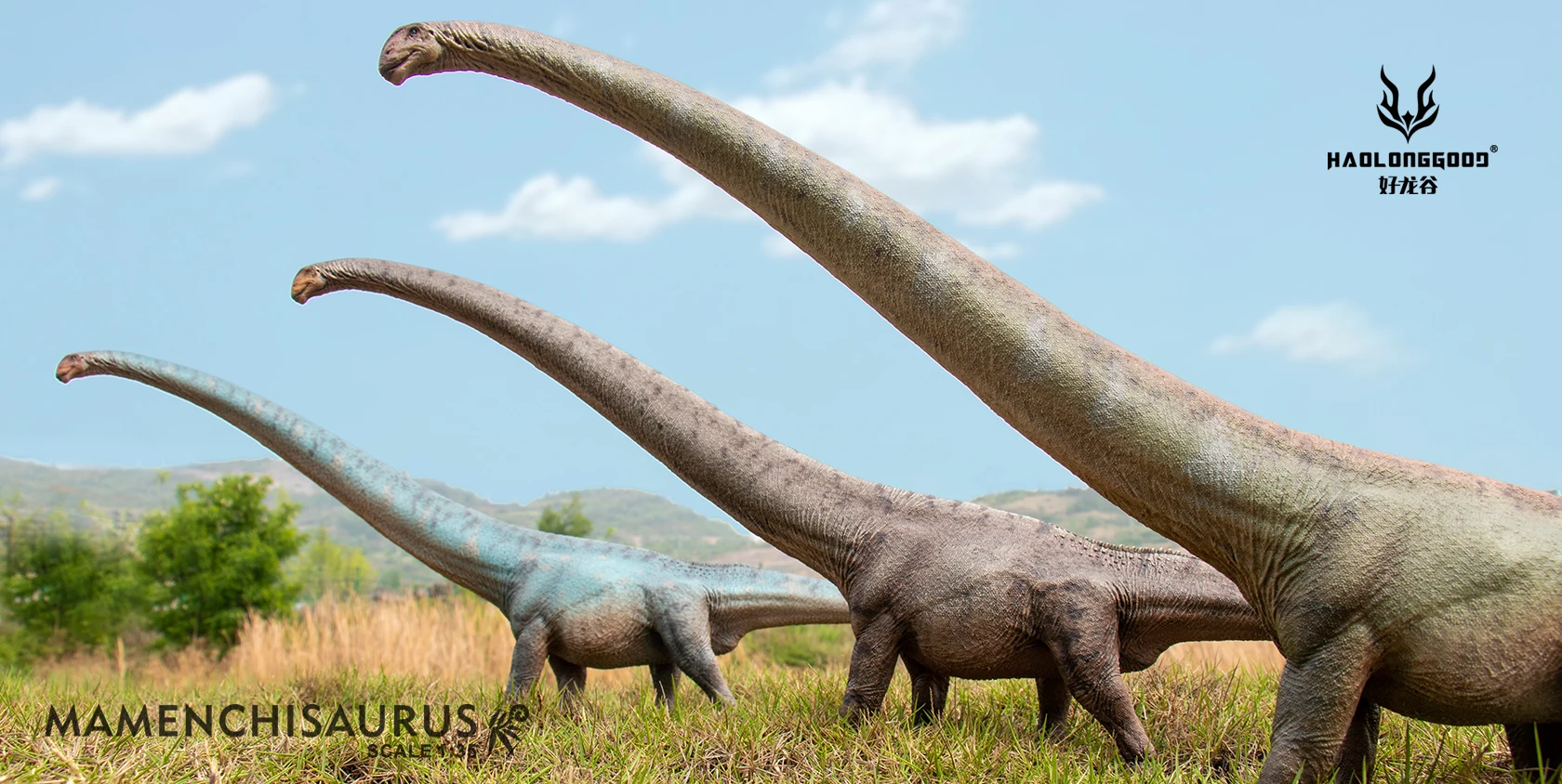Haolonggood Mamenchisaurus Most Popular Plastic Dinosaur JurassicPark prehistory Animal Toy Set Cool Gift Birthdays Christmas