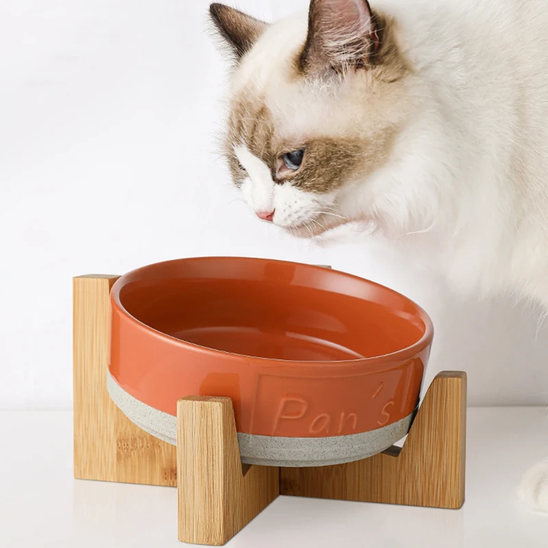 Ceramic Cat Bowl Small Dog Pet Supply Bowls for Cat Bone China Cervical Protect Food Water Cat Bowl