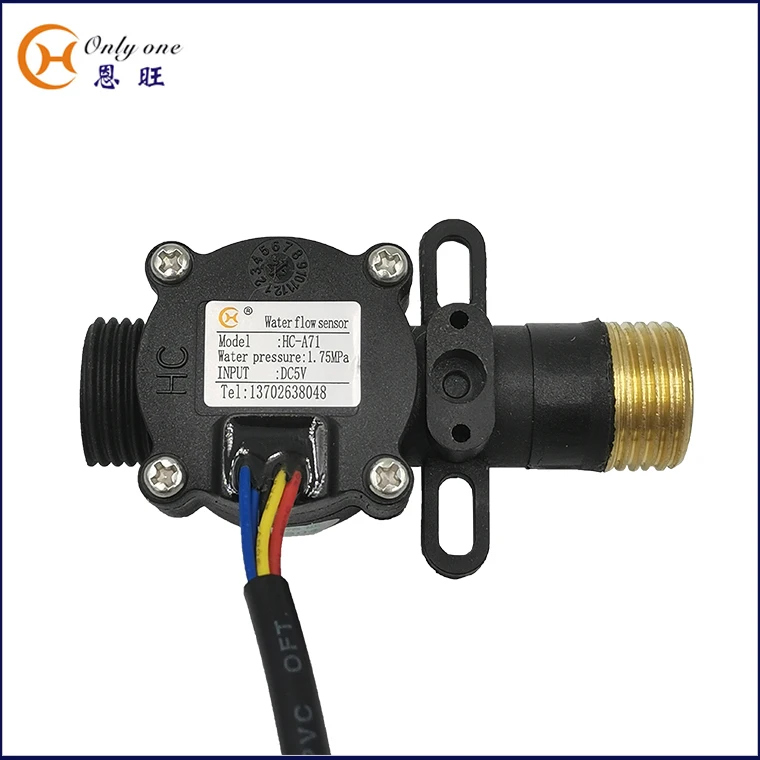 Hall Effect Flow Meter G1/2 Sensor Water Flow Magnetic Temperature Flow Sensor