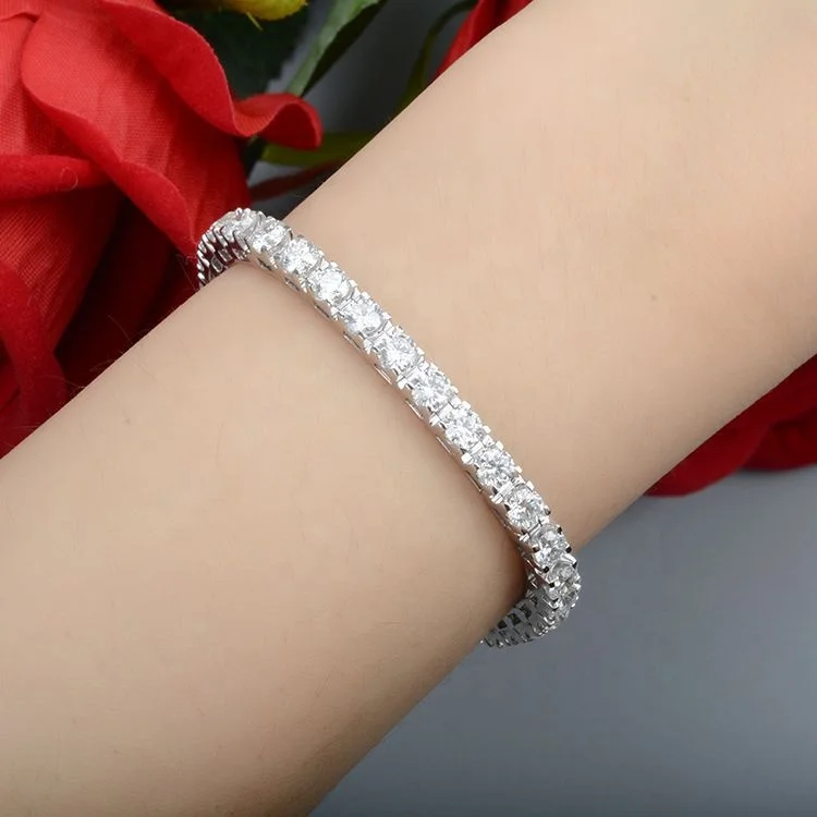 3.5mm 0.2ct lab diamond bling Fine jewelry 18k solid gold  tennis Bracelet