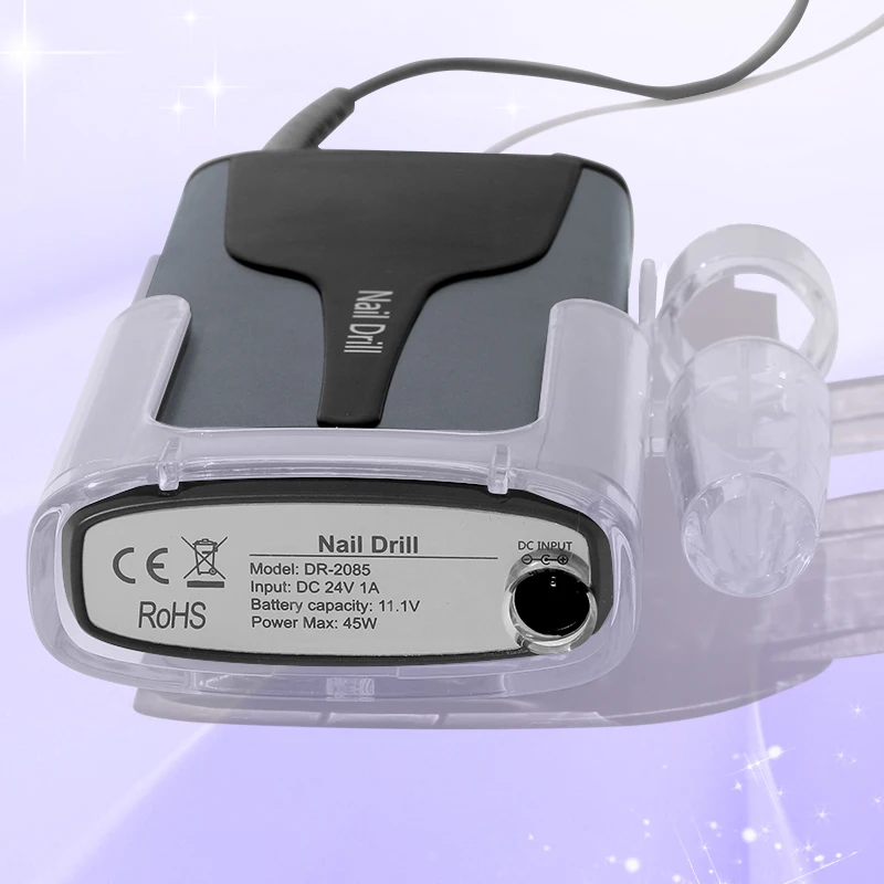 2023 new design 45W strong power electric nail drill machine 35000 rpm professional brushless rechargeable nail drill
