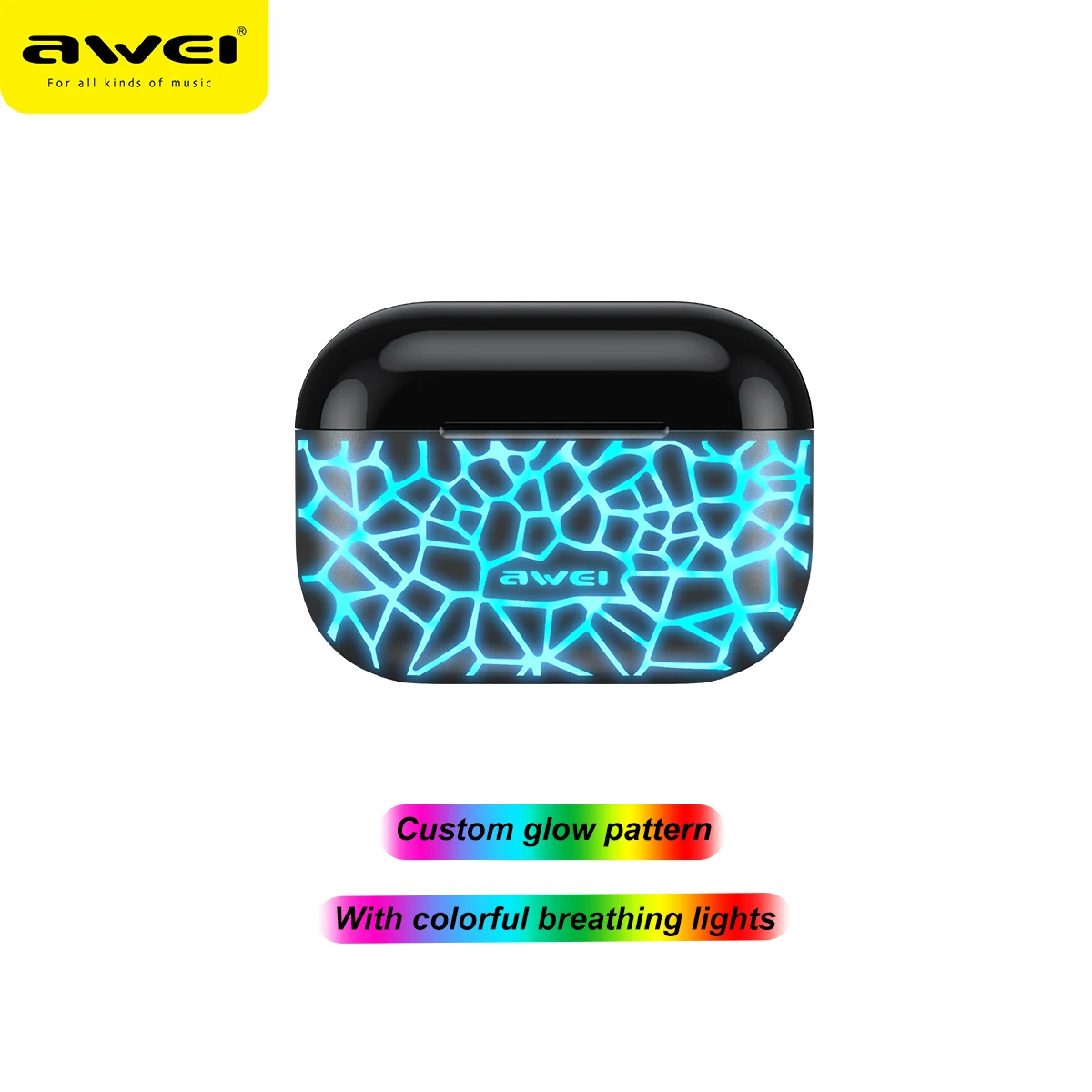 New arrival Earphone Awei T29 Pro TWS Earbuds ecouteure sans fils auricolare with cool breathing RGB light