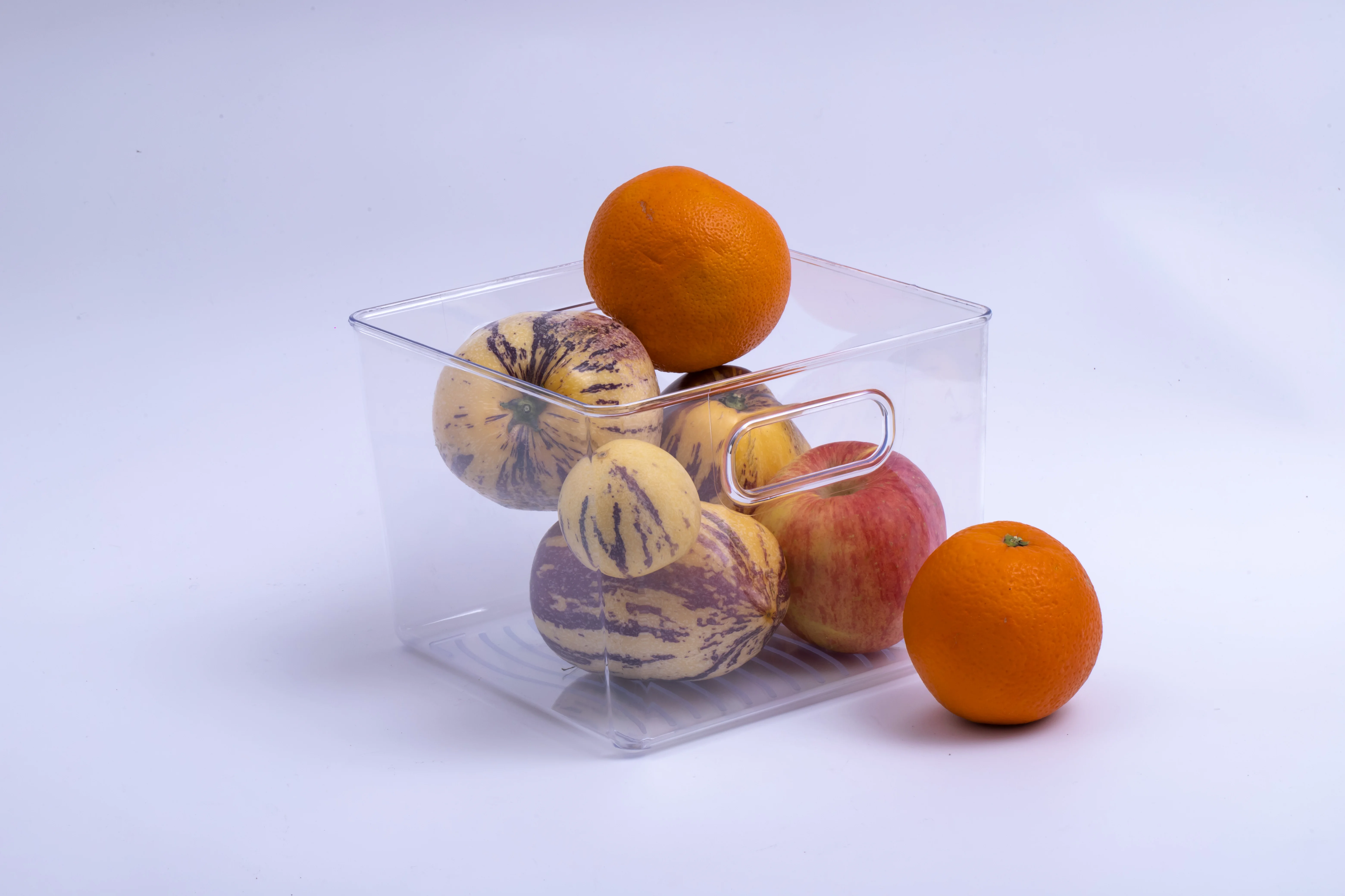 Cheap Price Kitchen Plastic Stackable Square Fridge Storage Box With Handle