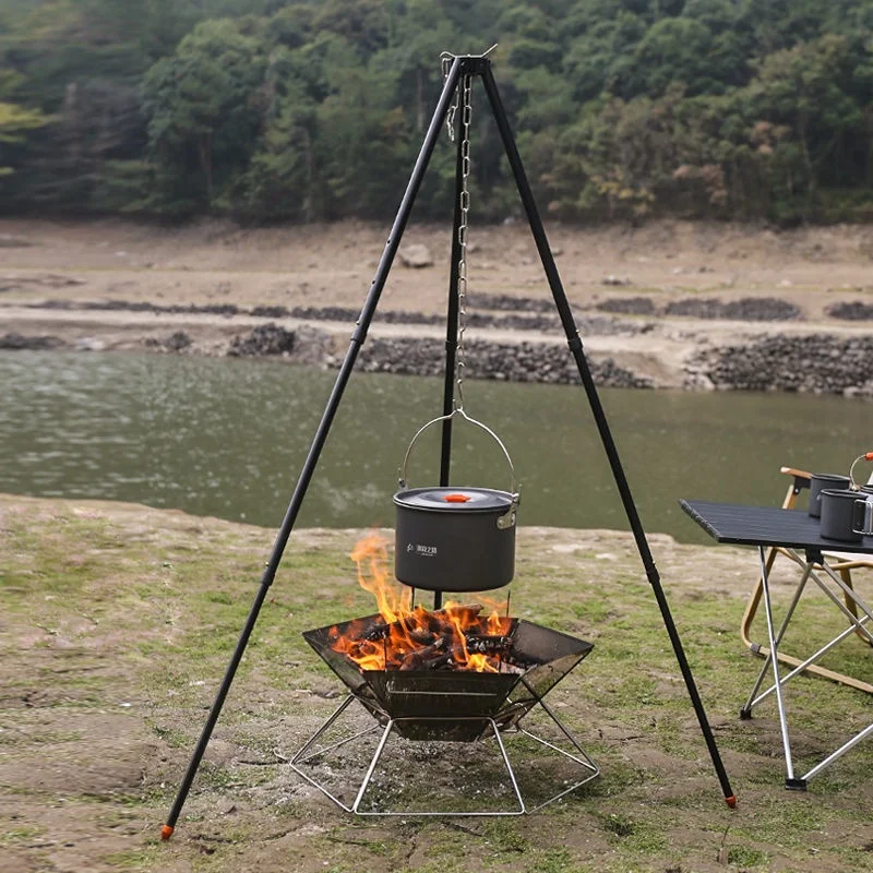 Portable Foldable Thicken Stainless Steel Field Firewood Rack Hexagon Barbecue Grill