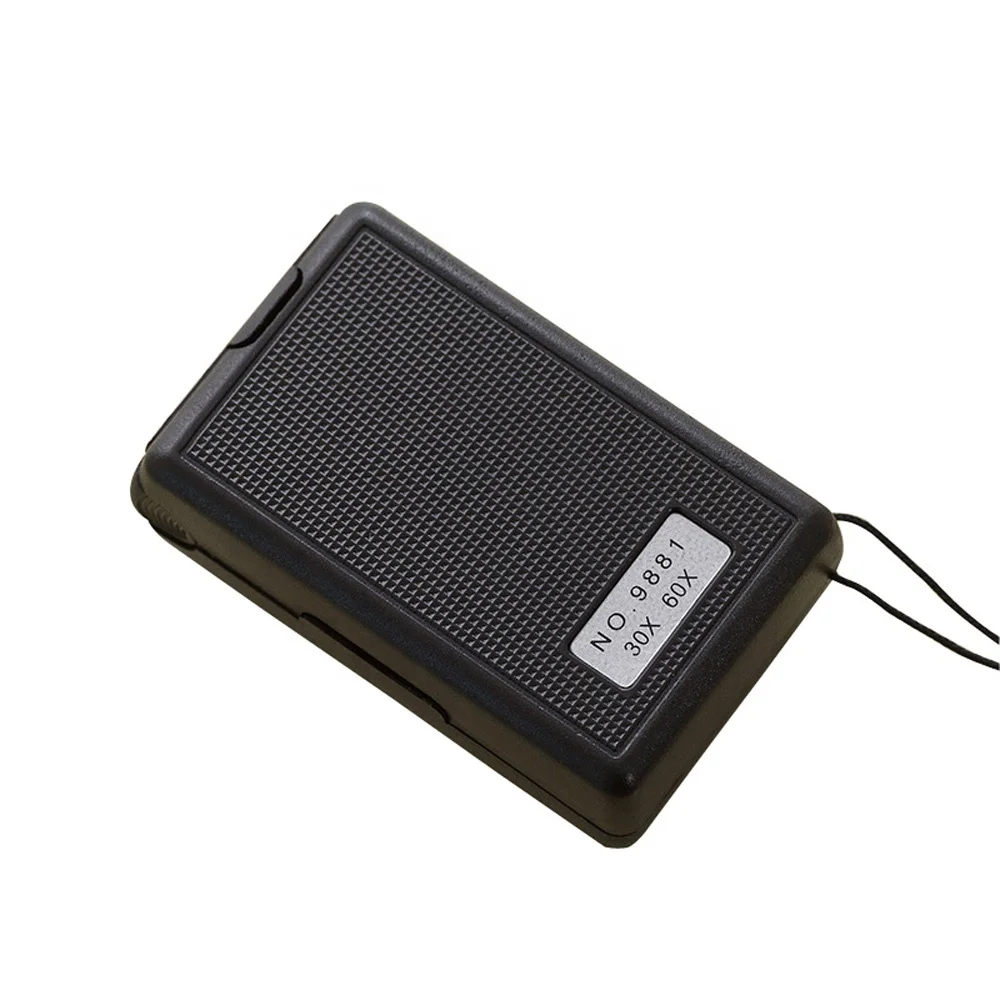 UV 30X 60X Magnifier Jewelry Loupe Reading Magnifying Glass