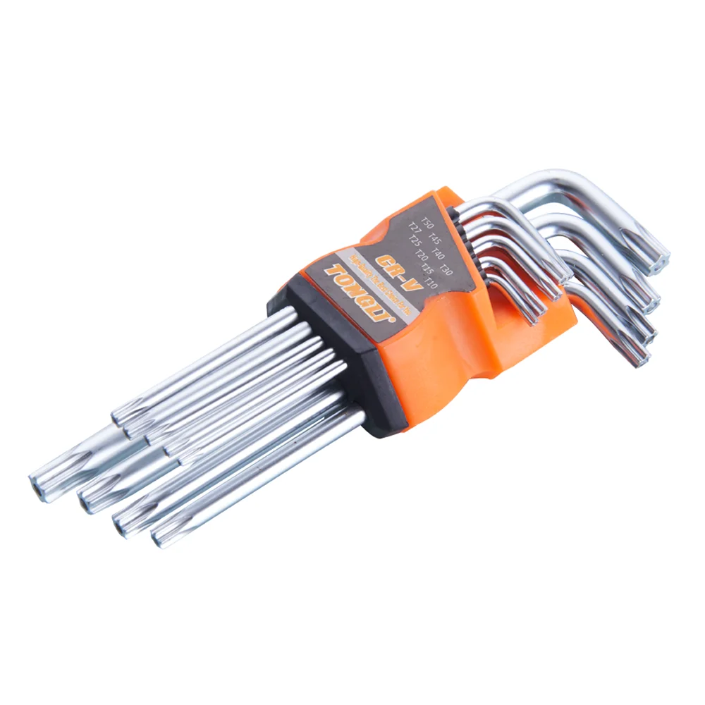 9pcs middle long metric star allen key hex wrench set
