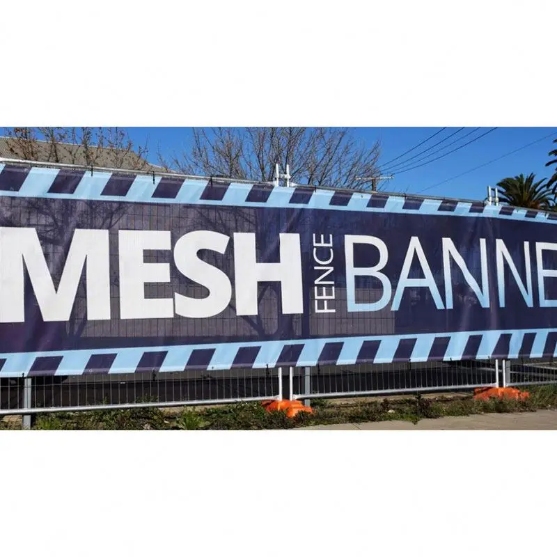 Barricade barrier cover customized printing crowd control banner polyester mesh PVC vinyl Fence Barrier Cover