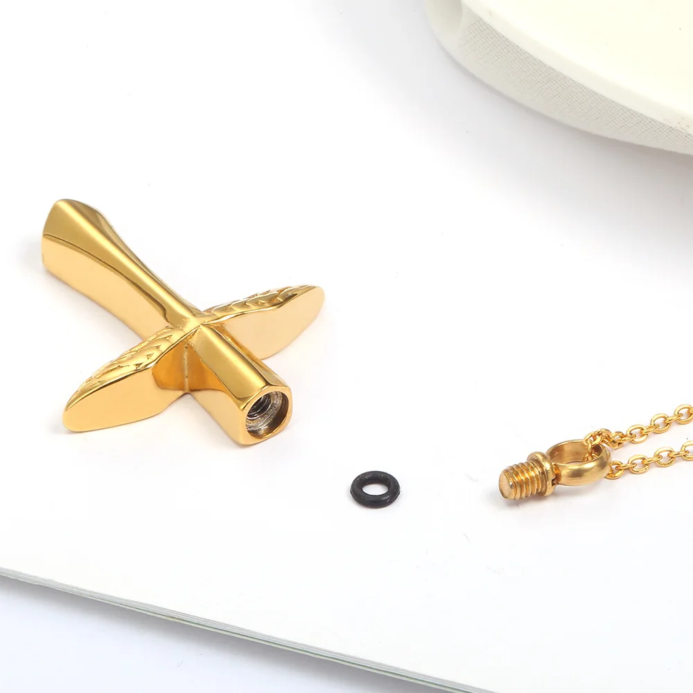  Commemorative Urn Pet Cremation Ashes Perfume Bottle Jewelry Series Cross Stitching Wings Necklace 1