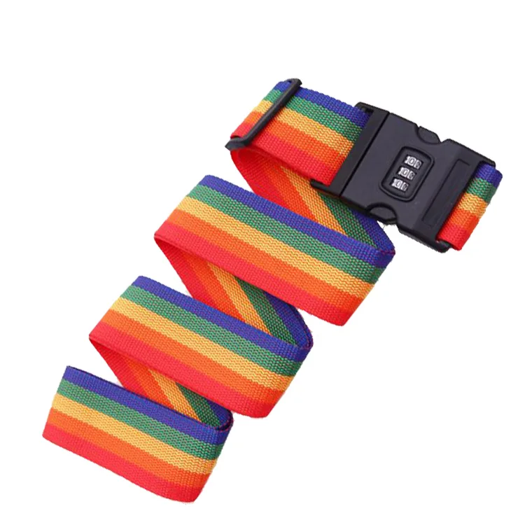Customized Size And Colors Heavy Duty Adjustable Fastener Luggage Strap Locks With Password Lock