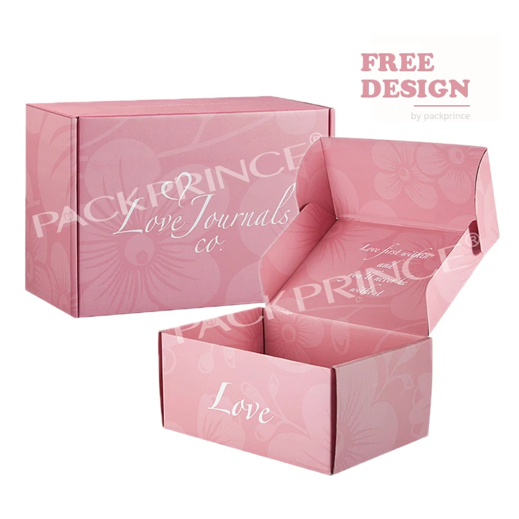Foldable Custom Logo Corrugated Pr E-Commerce Caixa Envio Rosa Packaging Mailer Memento Gift Paper Subscription Shipping Box