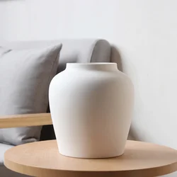 Modern living room flower arrangement home creative decoration white ceramic vase with rope