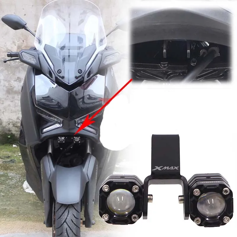 Motorcycle Accessories for YAMAHA XMAX300 XMAX250 2023 2024 XMAX 300 250 Spotlight Bracket Holder Sport Light Fog Lights Mount