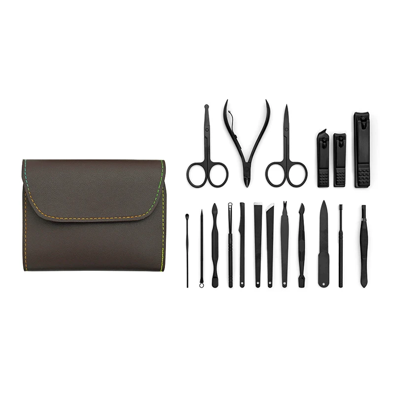 18 / 16 / 10 Pcs Private Label Stainless Steel Nail Cutter Manicure Nail Clippers Kit Tools Manicure Pedicure Set