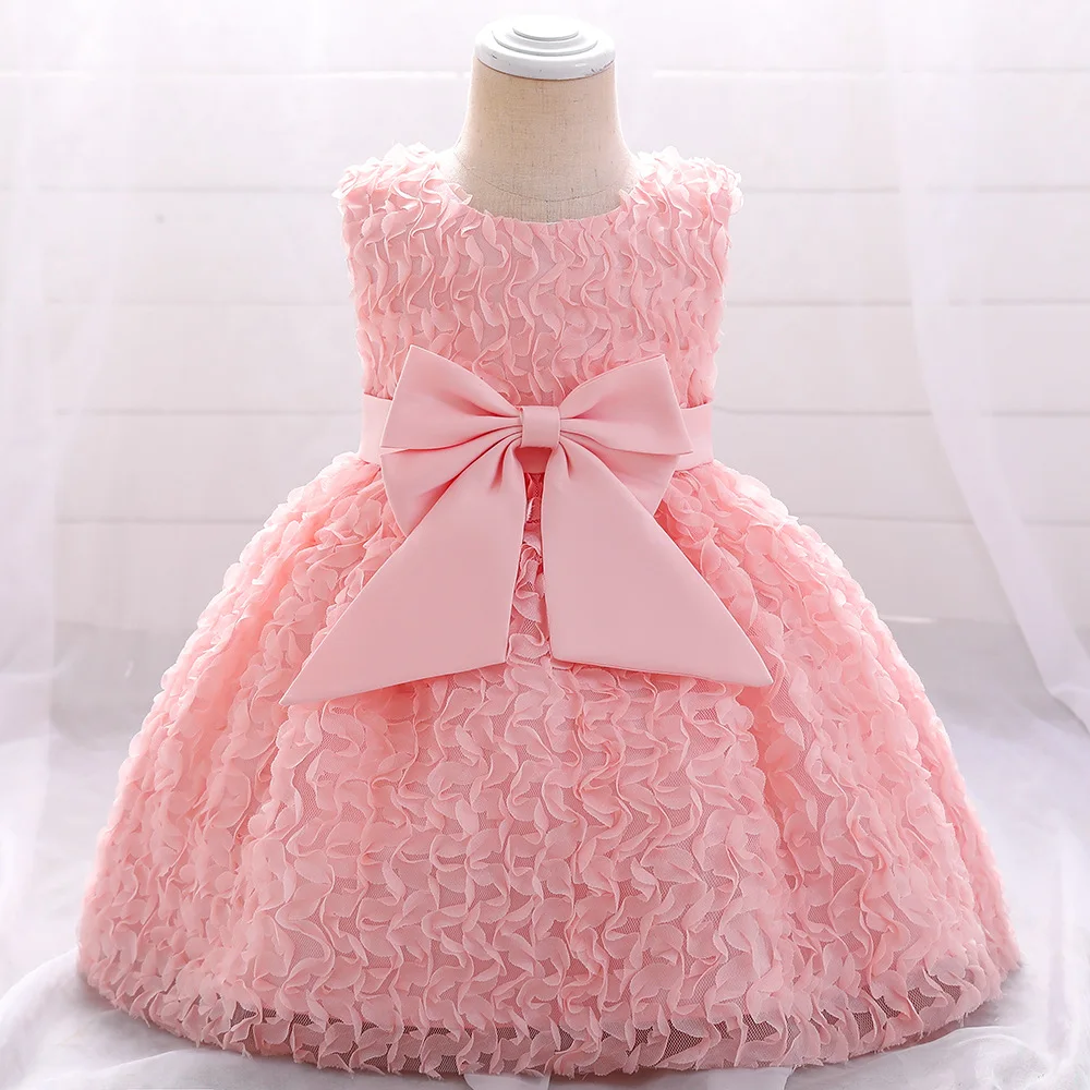 
2021 flower girl princess skirts bow wedding girl evening red dress little girl designer clothes baby doll dress 