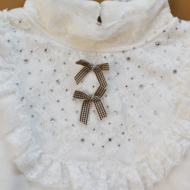 
Factory Direct Sales Girls Spring and Autumn Rose Flower Dress Three-piece Suit 