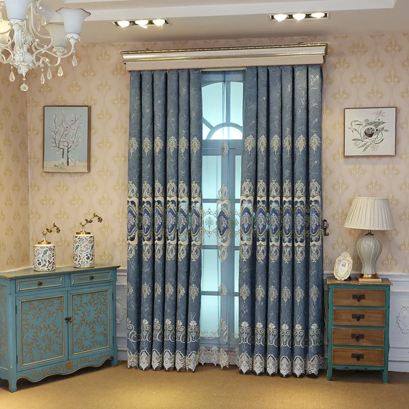 Luxury European Style Embroider Craft Living Room and Bed Curtain