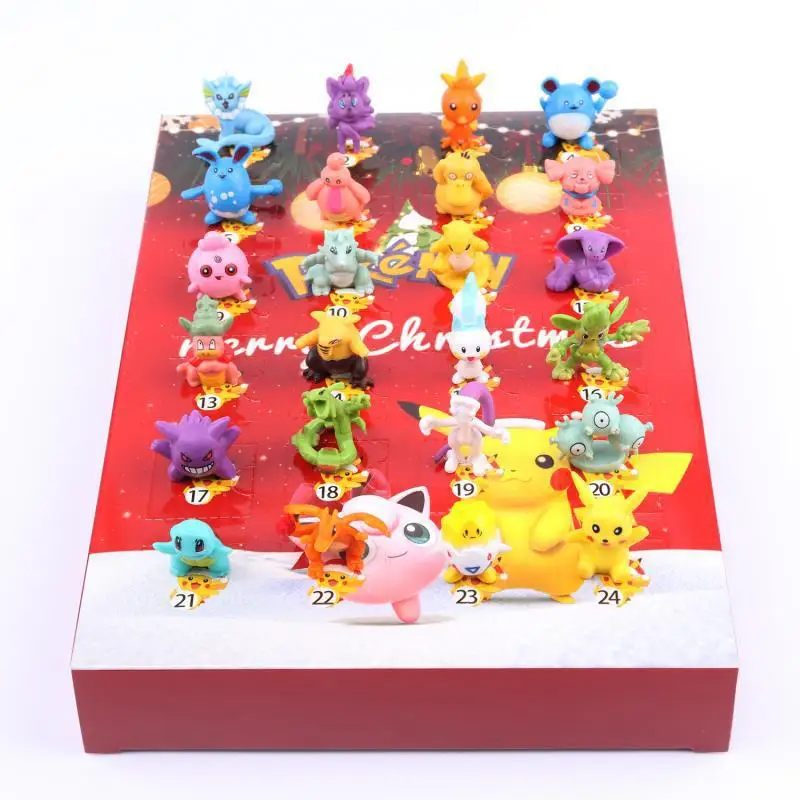 Advent Calendars 24pcs Pokemon Christmas Blind Box Pokemon Christmas Calendar Box Action Figures Anime pikachu