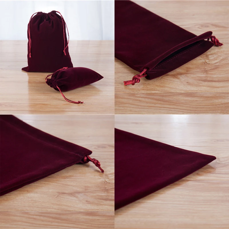 Custom Logo 25x35cm Pink Velvet Lady Shoes Pouch Suede Drawstring Sandal Bags