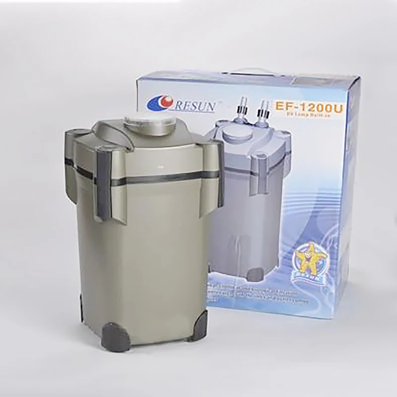 RESUN EF-1200/1600 filter canister for Fish Tank Aquarium External Filter Barrel with UV lamp