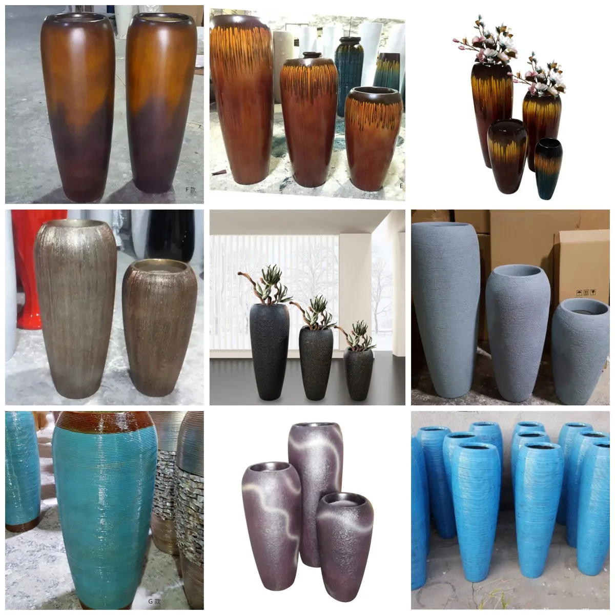 Custom Nordic ins modern decorative planter, home accessories decoration vase set, big tall planter flower pot vases