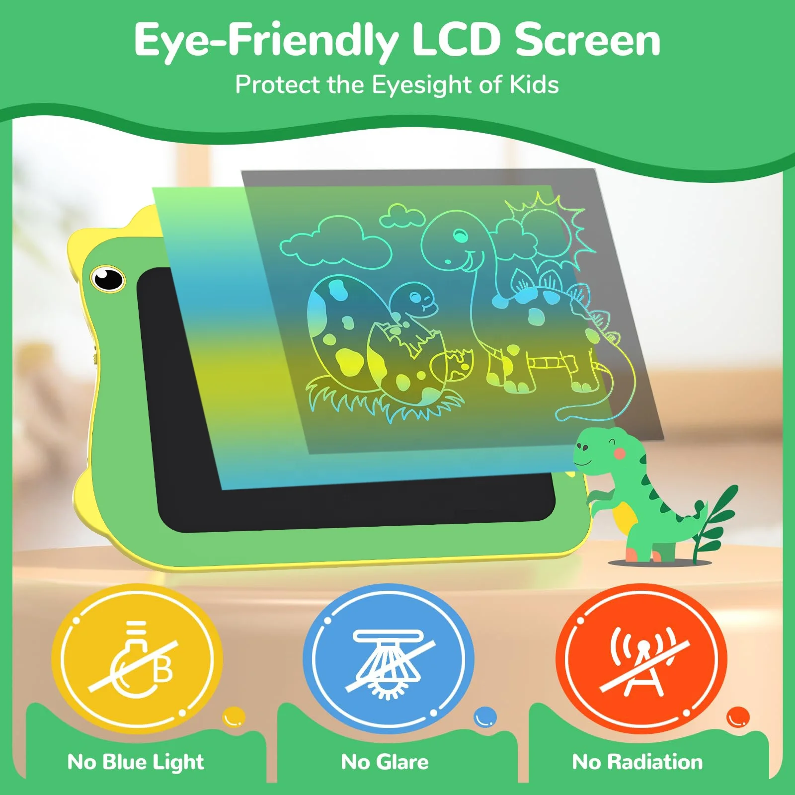 Dinosaur Christmas Birthday Gift Girls Boys Educational Learning Toys LCD Drawing Writing Tablet Doodle Board For Kids