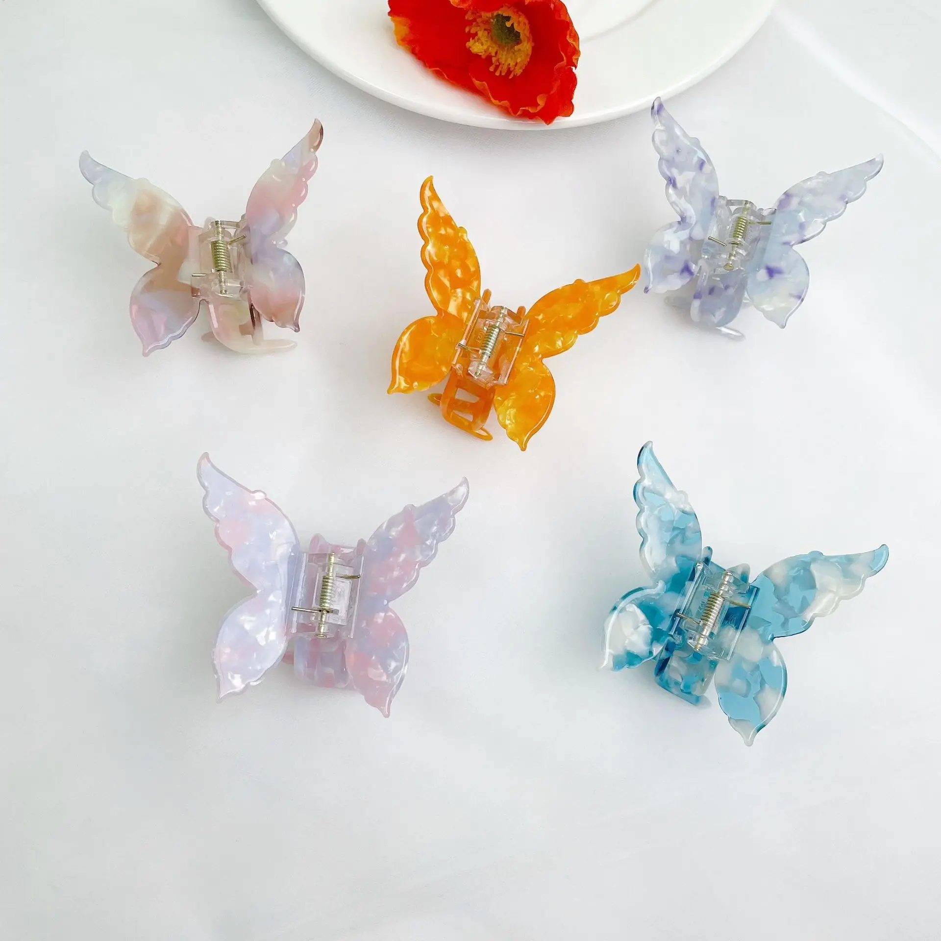 Cellulose Acetate Hair Claw New Design Colorful Hair Claw Clips Acetate Butterfly Hair Claw For Girl