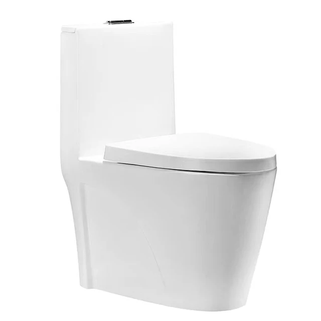 Wholesale Classic White Smooth One Piece Ceramic WC Toilet Modern Design Durable Floor Mounted for Home Projects