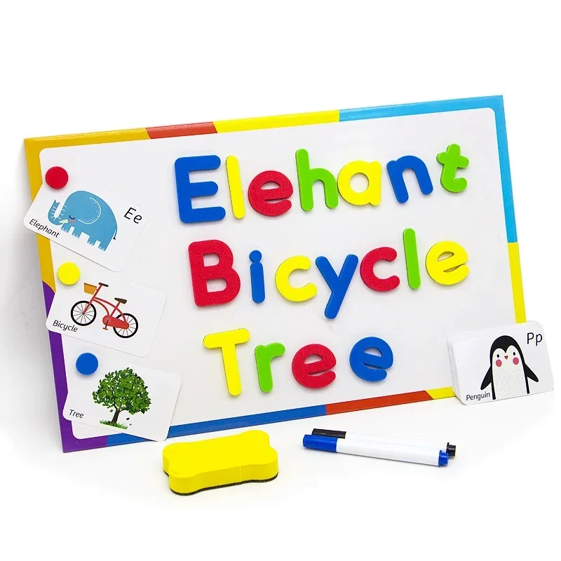 Promotional Wholesale 26 English Letters Magnetic Sticker Children Learning Game Alphabet Magnets Toy For Educating Kids