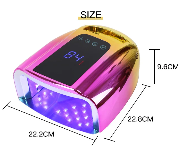 2022 New Rechargeable Sun Uv Led 96W Nails Polish Dryer Machine Light Cordless Uv Led Nail Lamp