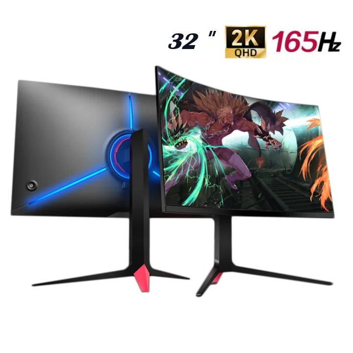 32 inch New UHD 2K wide screen E-sport display FreeSync G-Sync 165Hz 1ms Curved LED LCD PC Gaming monitor for desktop