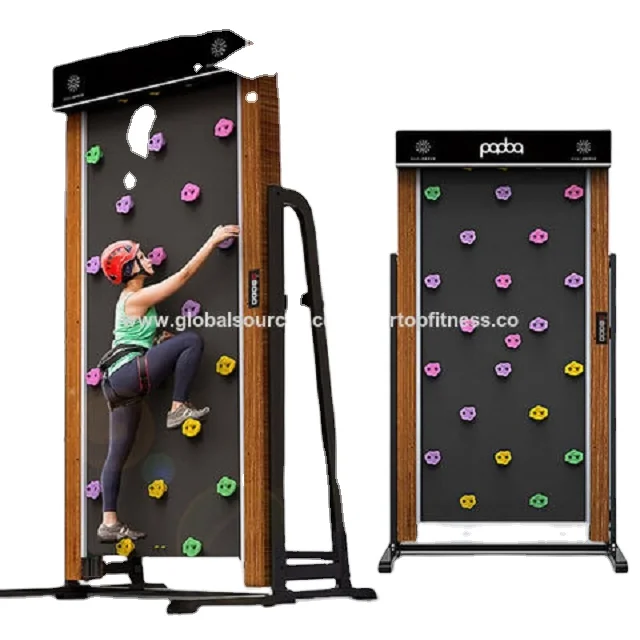 New Design Electric Rock Climbing Wall for kids and beginner, with safe belt and cushion for indoor whole body exercise