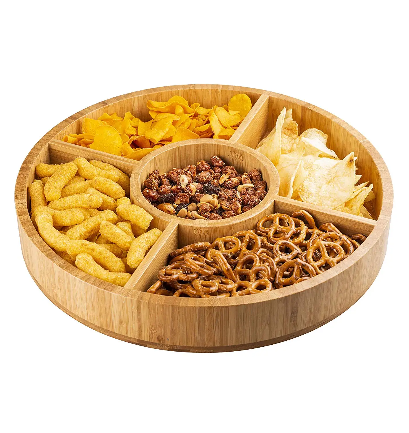 Wholesale Decorative Serving Tray Appetizer Party Platter Wooden Trays Serving Bamboo