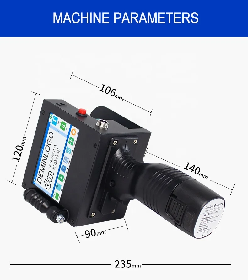 50mm Handheld intelligent inkjet printer small machine product date packaging code machine printer for QR code batch code barcod