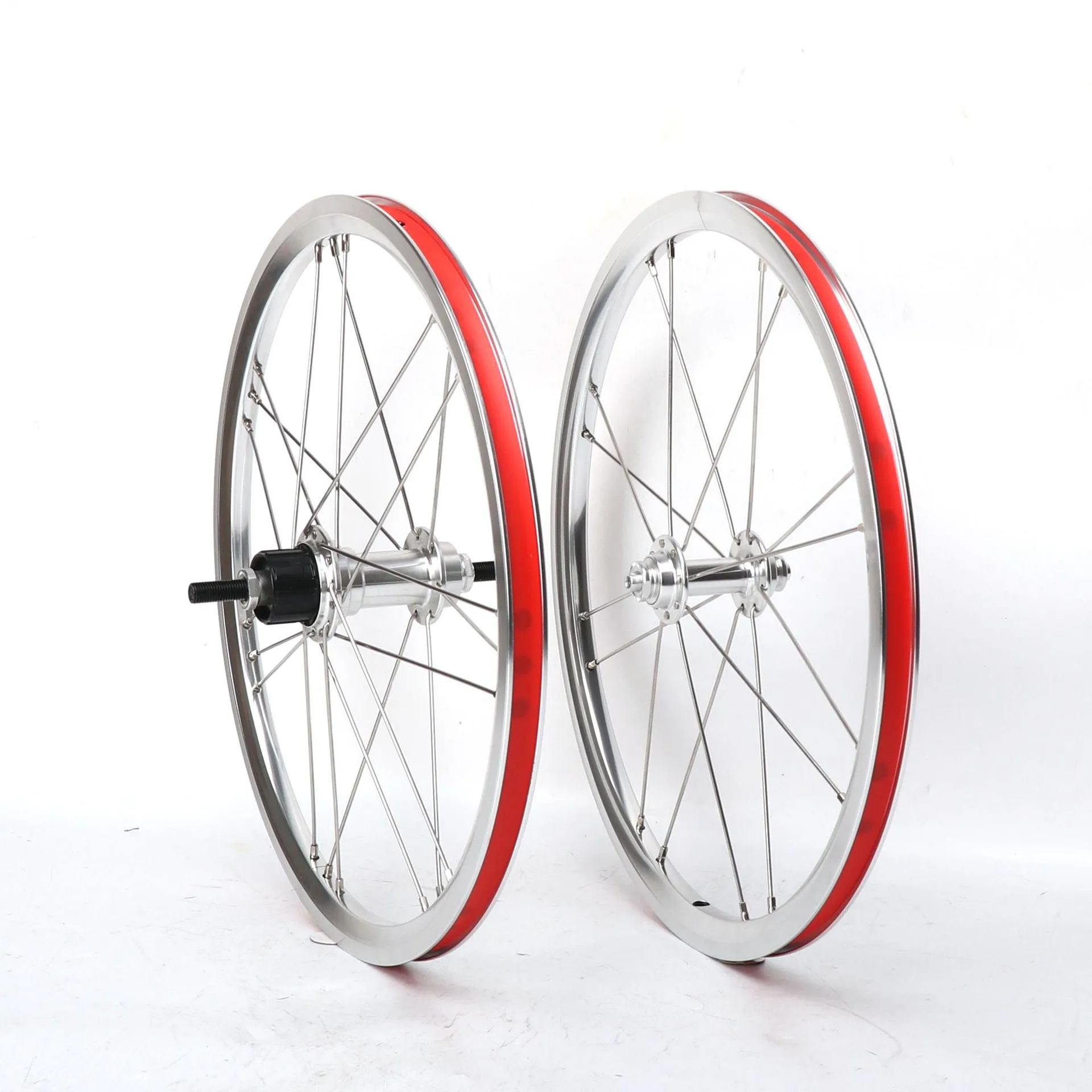 Aluminum alloy bicycle wheel 16 inches V brake 4 bearings 6, 11 speed 74, 112, 130, G3 hole hub bicycle wheel