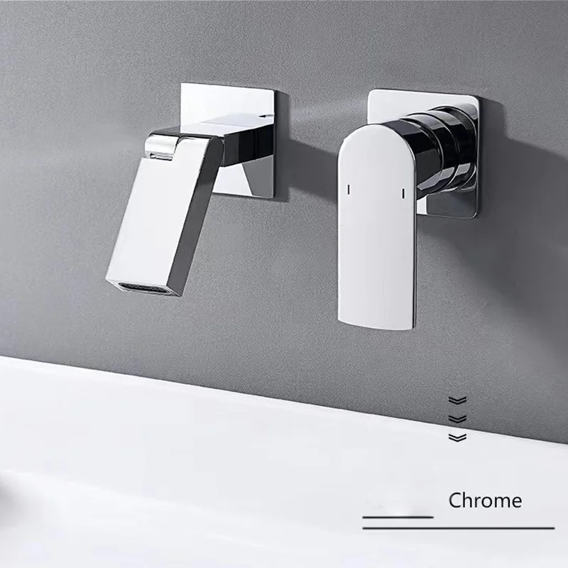 Wall Mounted 360 Rotate Bathroom Waterfall Faucet Brass Luxurious Wash Hand Basin Tap Modern Design Basin Water Mixer Tap
