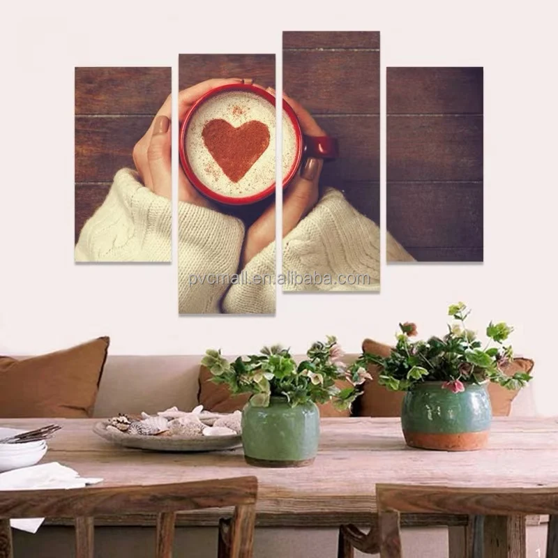 Kitchen coffee wall tiles 30 60 Wall Decoration 4 pcs pet vintage canvas wall art photos decorative pictures for kitchen