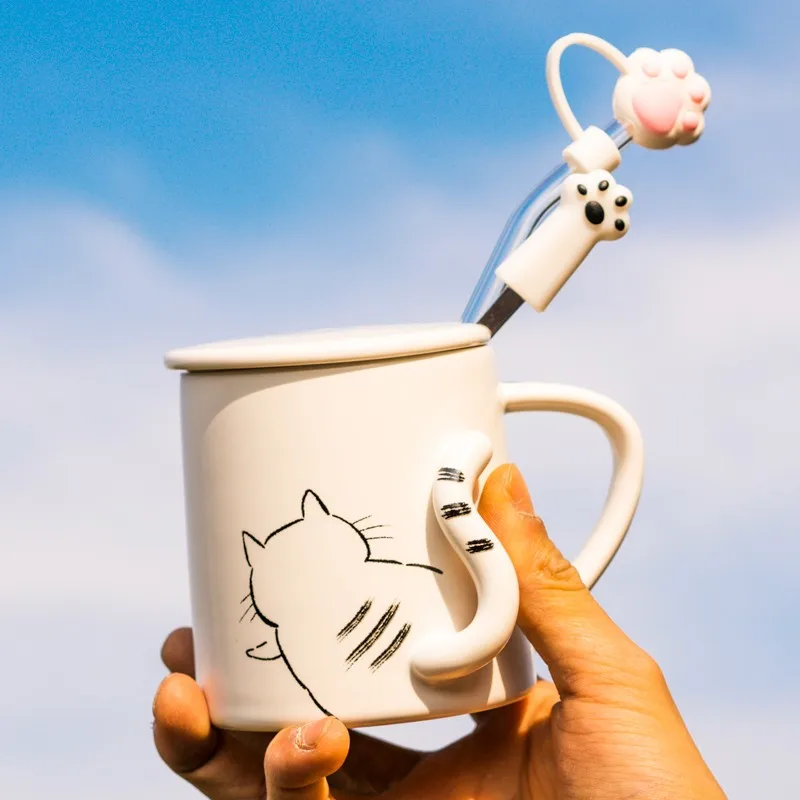 Manufacturer Custom Mug Personality Trend Ceramic with Lid Cute Creative Home Office Boy and Girl Couple High Quality Cartoon