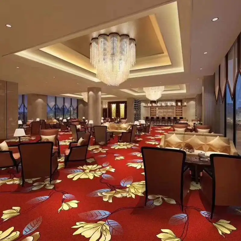 Custom design modern luxury pattern carpet removable nylon printed commercial carpet rug 1000g hotel wall to wall carpet