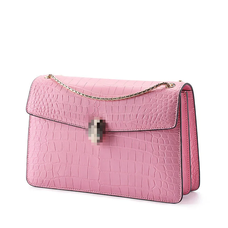 Новинка 2021, сумка на цепочке из крокодиловой кожи, модная кожаная сумка, женская сумка через плечо