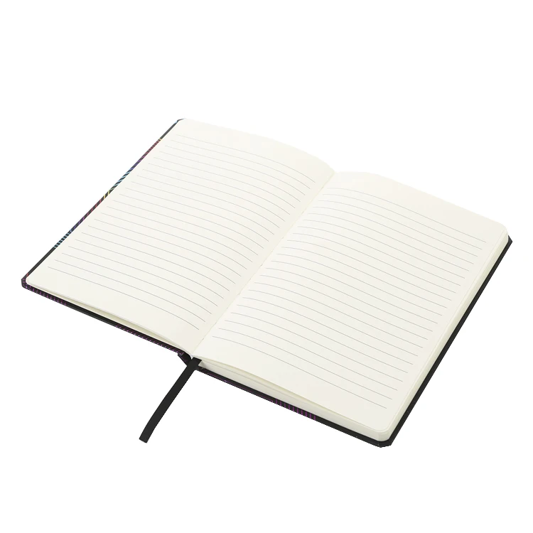 New fashion luxury UV Coated laser printing A5 Black Hardboard Art Paper Cover Notebook note books