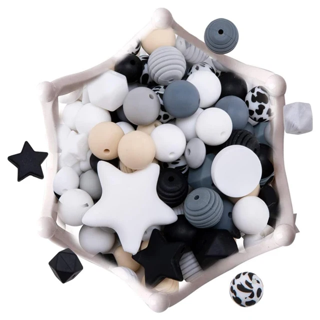 BPA Free Mixed Silicon Teething Teether Loose Bead Food Grade Silicone Baby Beads For Bracelet Earing Necklace