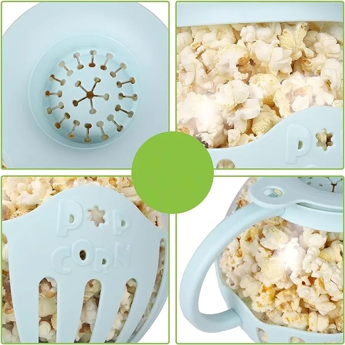 2.25qt Microwave Micro-pop Popcorn Popper Borosilicate Glass Round Microwave Popcorn Popper For Microwave Use Hot Air Popcorn