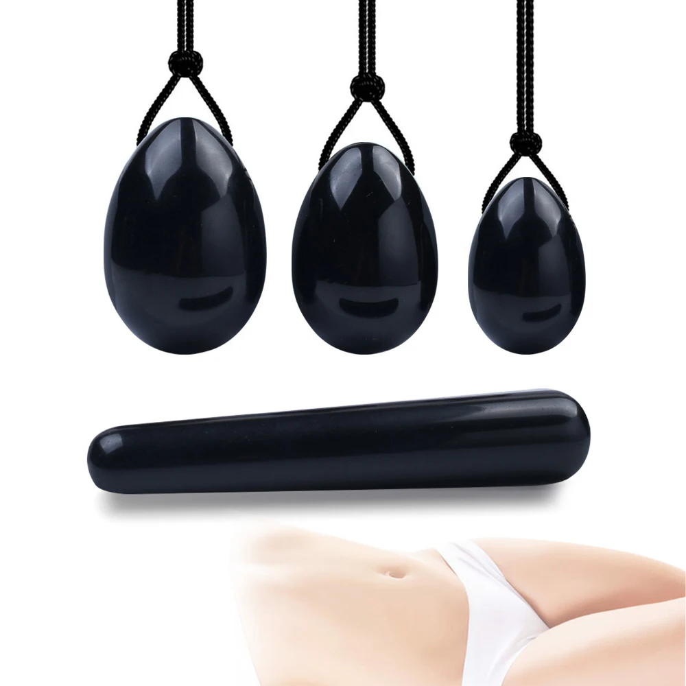 Alchemy of souls collection yin and yang jade egg shape exercise ball gemstone massage wand yoni rose quartz yoni egg for women