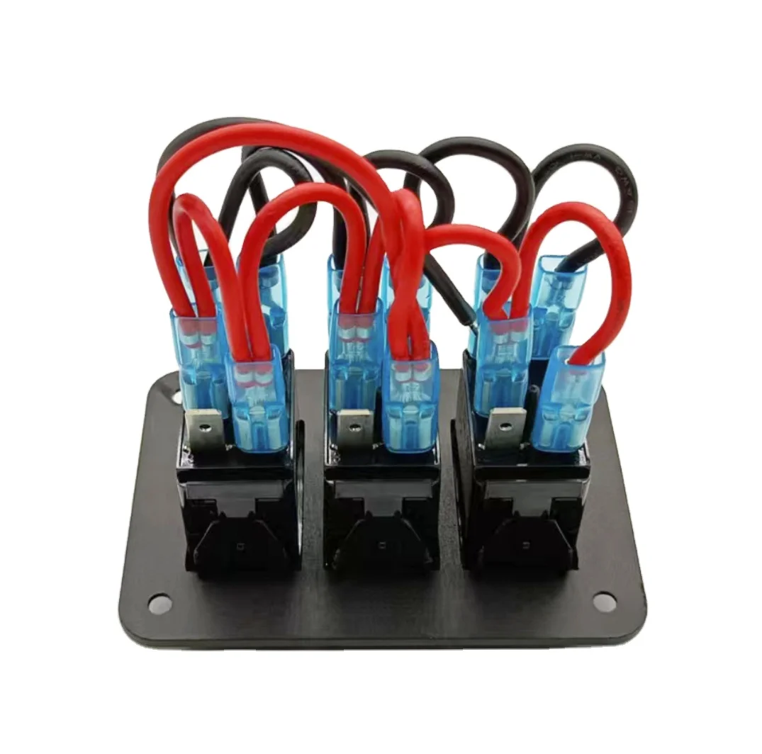 RV Boat Panel Switch 3 Gang Panel Switch 5P for Boat Refitted Vehicle RV SUV ATV