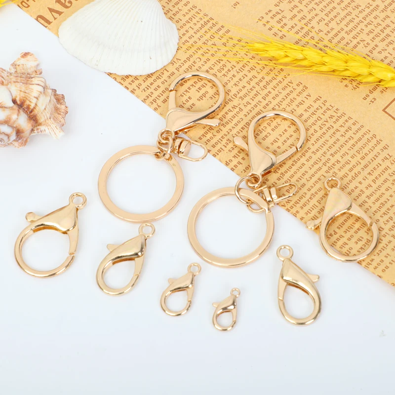 12mm 10mm Big Size Metal Alloy Gold Jewelry Hooks Keychain Bracelet Necklace Lobster Clasps  metal keychain