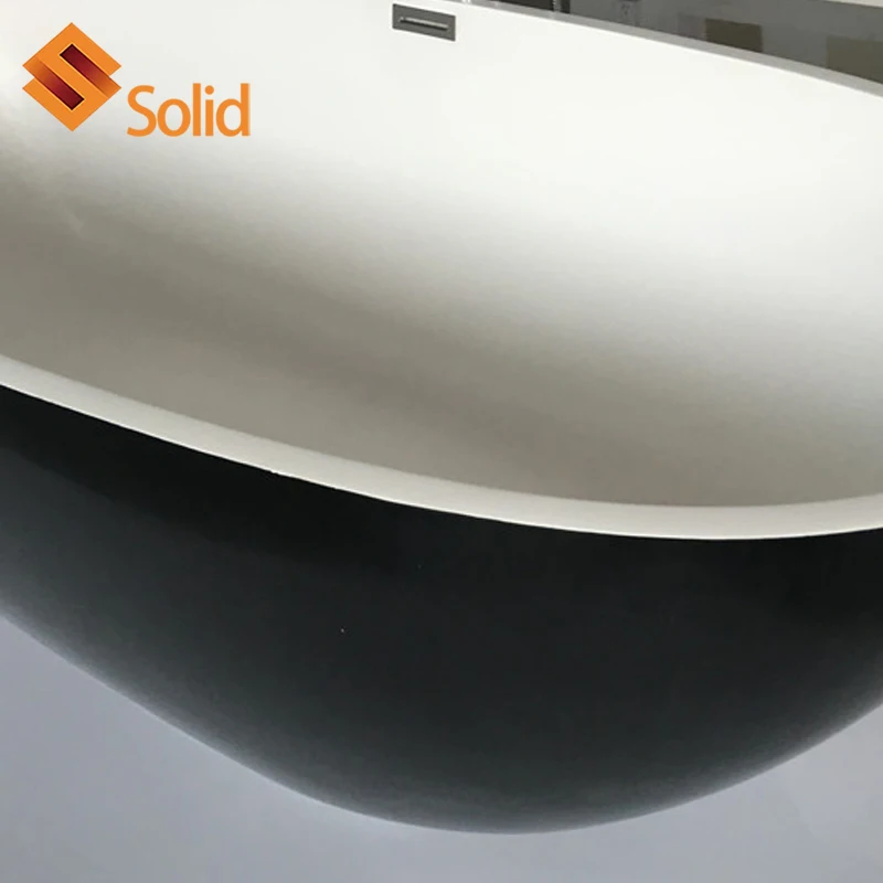 Solid surface bathroom bathtub Artificial Stone Acrylic Solid Surface Freestanding Oval Bathtub