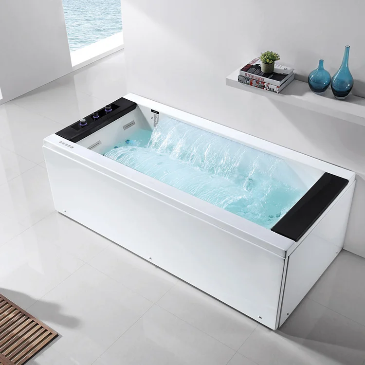 Fanwin 3 Years Guarantee Custom CE White Modern Freestanding Whirlpool Bathtub Massage Hydro Massage Bath Tub Indoor Bathtub
